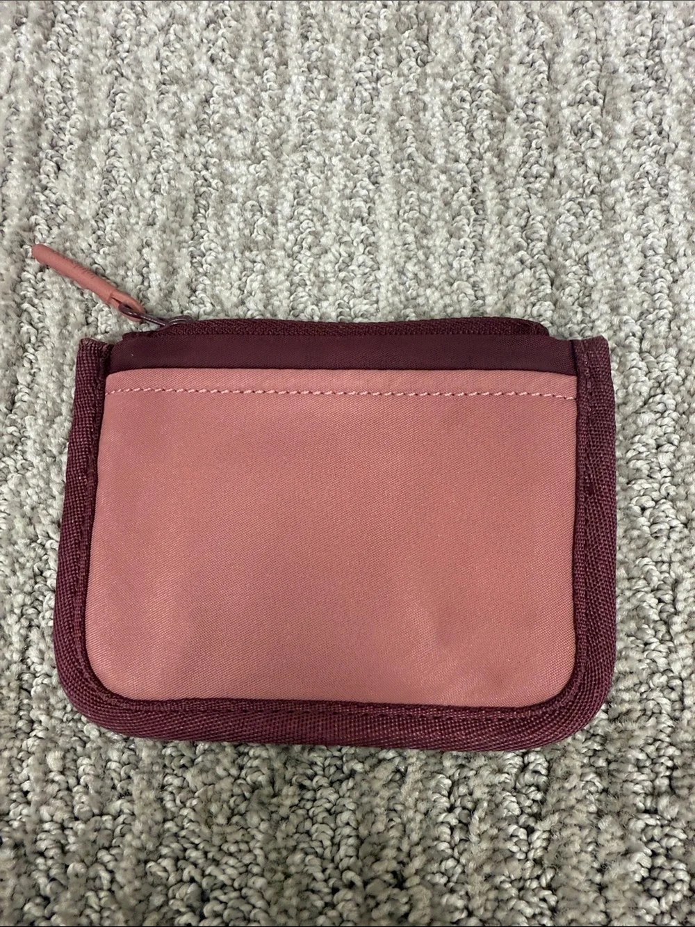 Lululemon Small Zip Card Wallet in Rosewood & Orange